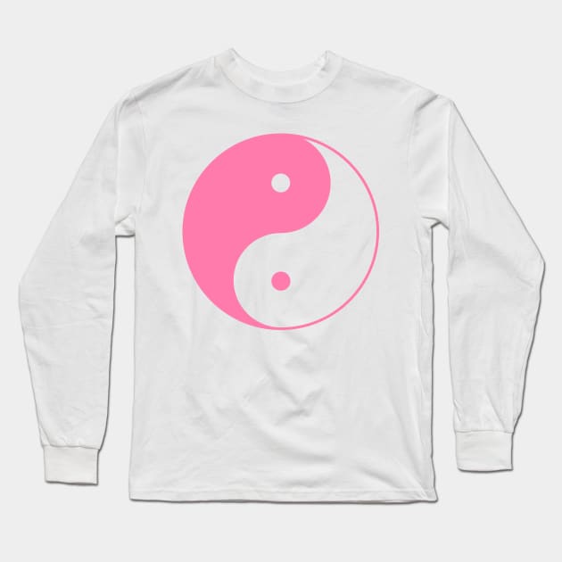 Yin Yang Pink- Ancient Chinese philosophy symbol Long Sleeve T-Shirt by mrsupicku